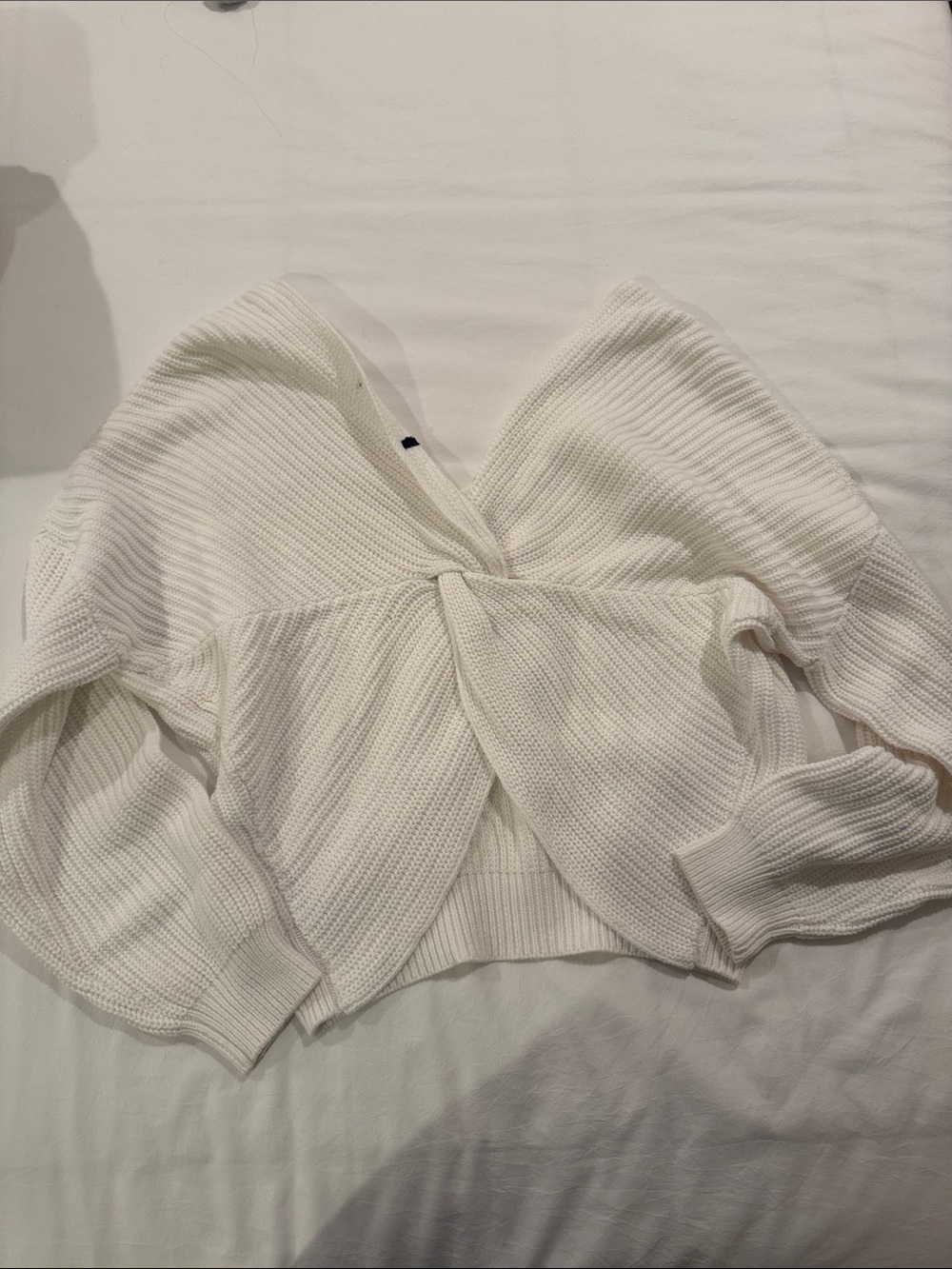 Express Cream V-Neck Women's Sweater
